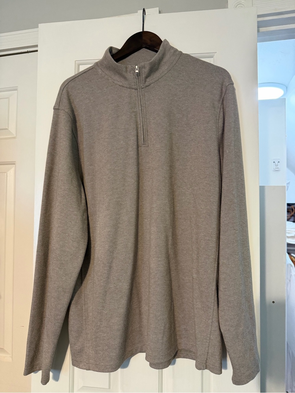 J. Crew Men’s Quarter-Zip Sweater in Taupe Gray